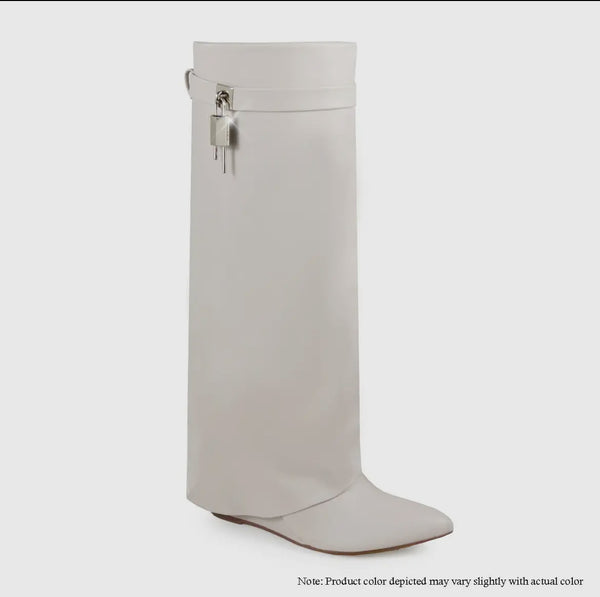 MUTTO WEDGE BOOTS-BONE