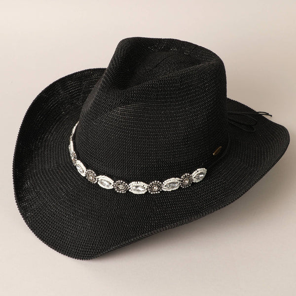 Durango Cowboy Hat with Jeweled Belt: PINK / ONE SIZE