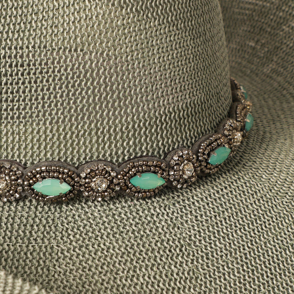 Durango Cowboy Hat with Jeweled Belt: BLACK / ONE SIZE