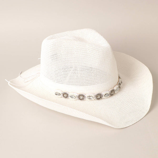 Durango Cowboy Hat with Jeweled Belt: PINK / ONE SIZE