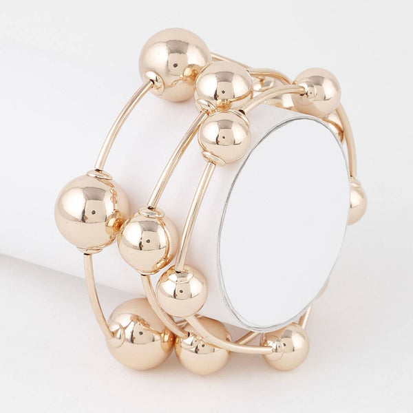 Triple Beaded Bracelet-Silver