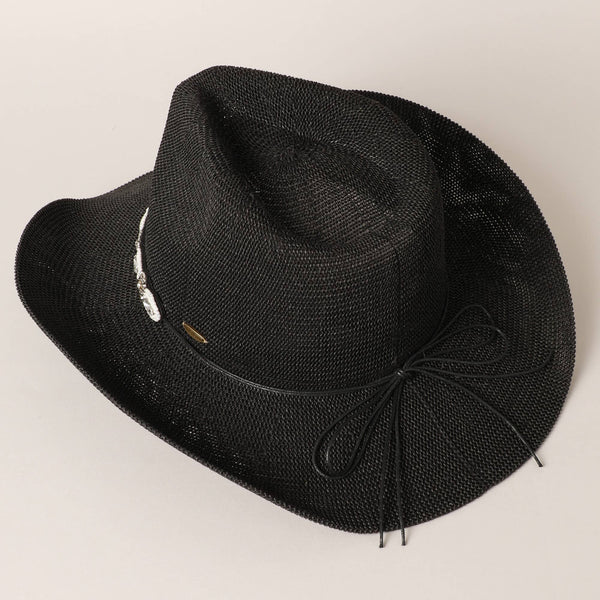 Durango Cowboy Hat with Jeweled Belt: NATURAL / ONE SIZE