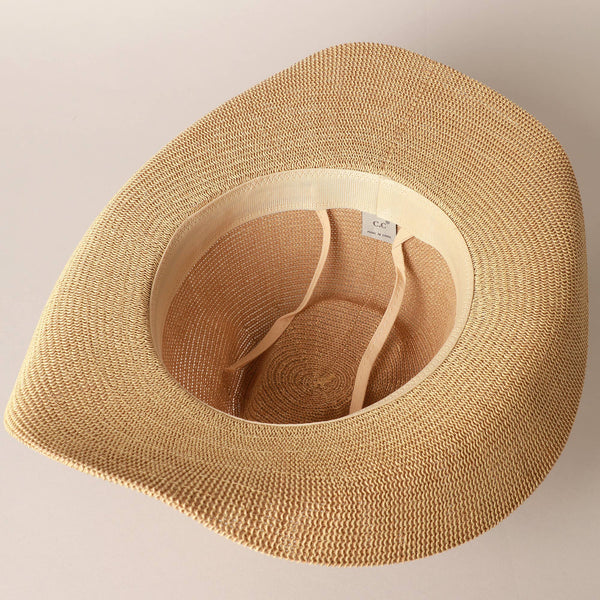 Durango Cowboy Hat with Jeweled Belt: NATURAL / ONE SIZE
