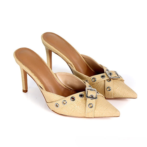 CAPRICE POINTY TOE MULE-BEIGE