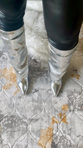 MUTTO WEDGE BOOTS-SILVER METALLIC