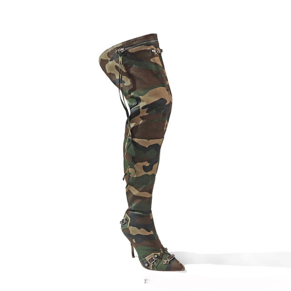 Camo thigh sale high boots