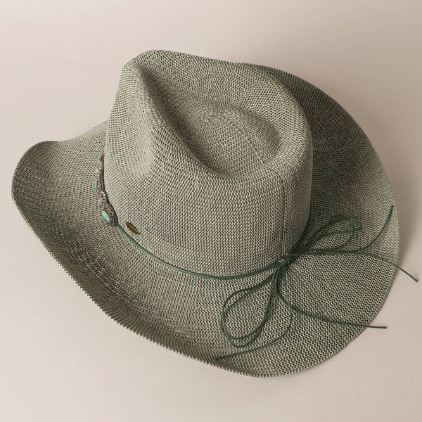 Durango Cowboy Hat with Jeweled Belt: BLACK / ONE SIZE