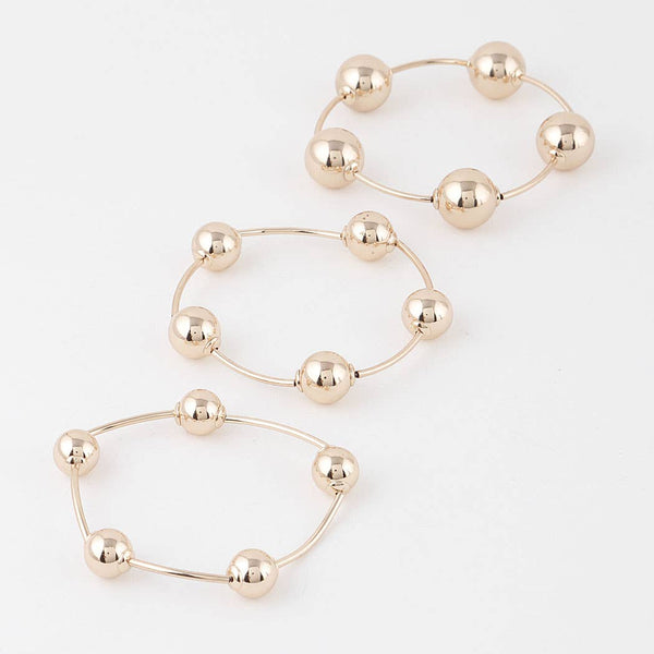 Triple Beaded Bracelet-Gold