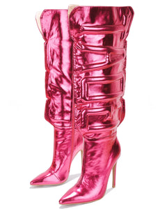 GOAT KNEE HIGHT BOOTS-PINK