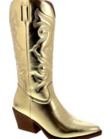 RENO COWGIRL BOOTS-GOLD