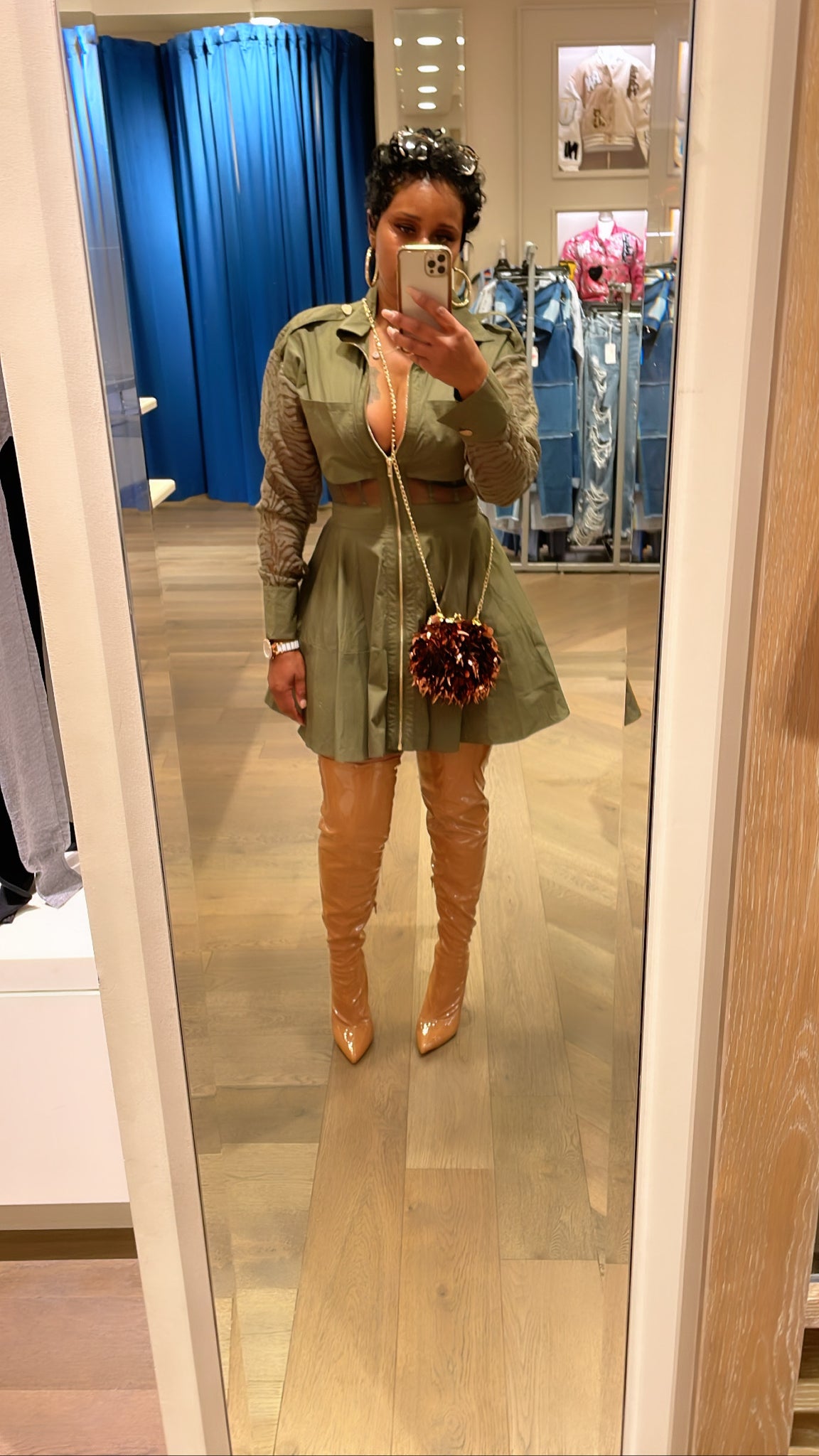 GISELE THIGHT HIGH BOOTS-HONEY PATENT