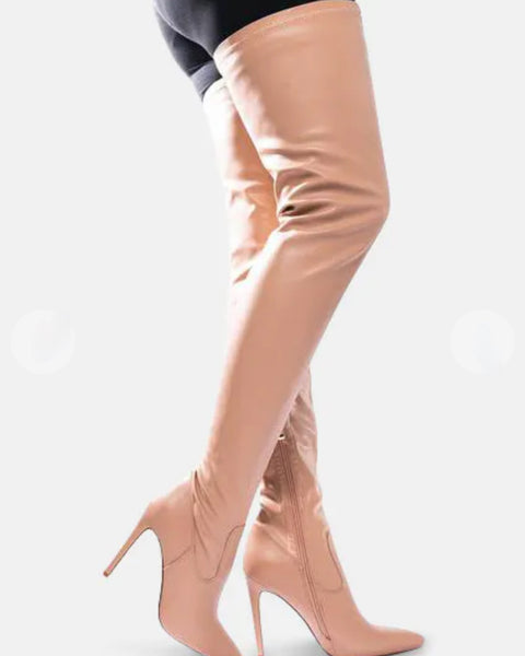 MINDFUL THIGH HIGH BOOTS-NUDE