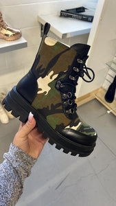 READY READY CAMO ANKLE BOOTS