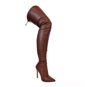 GISELE THIGHT HIGH BOOTS-CHOCOLATE