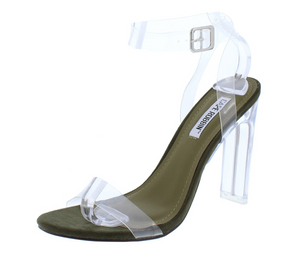 Khaki Lucite Open Toe Heel - Fly Shoe Boutique and Accessories