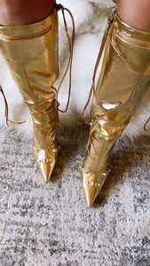BEXIE KNEE HIGH BOOTS-GOLD
