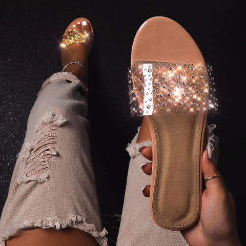 STUNNING DIAMANTÉ SLIDES-NUDE