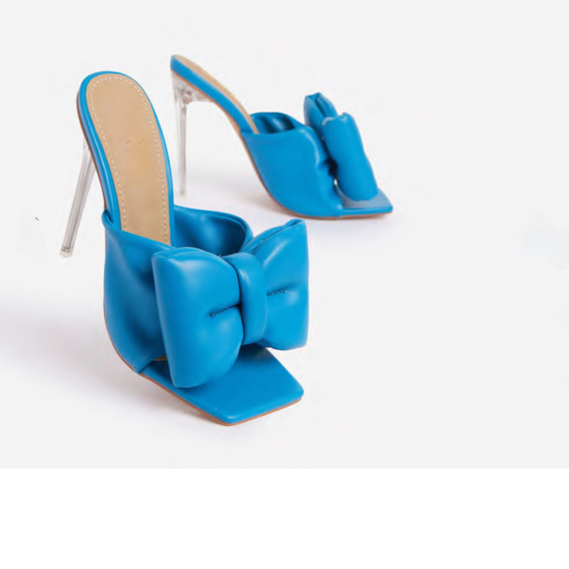 ROYALTY LARGE BOW HEELS-BLUE